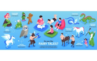 Isometric Fairy Tale Story Infographics 200912105 Vector Illustration Concept