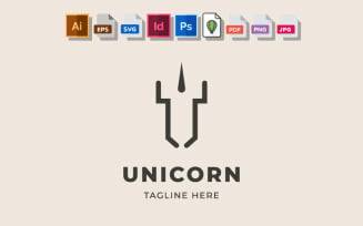 Unicorn Minimalist Logo Template