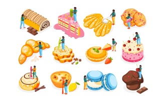 Bakery People Isometric Recolor 200930142 Vector Illustration Concept