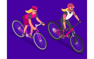 Bicycle Isometric Set 201020139 Vector Illustration Concept