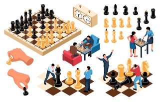 Isometric Chess Set 201110511 Vector Illustration Concept