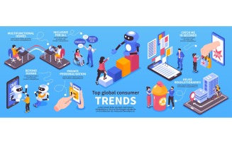 Isometric Global Consumer Trends Infographics 201012125 Vector Illustration Concept
