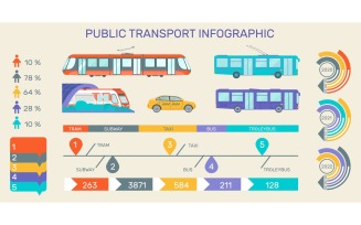Public Transport Infographic Flat 201060217 Vector Illustration Concept