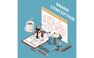 Brand Building Branding Isometric Concept 201110911 Vector Illustration Concept