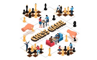 Isometric Chess Flowchart 201110533 Vector Illustration Concept