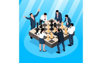 Isometric Chess Business 201110514 Vector Illustration Concept