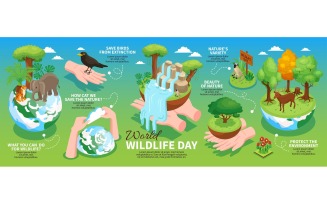 Isometric World Wildlife Day Infographics 201112141 Vector Illustration Concept