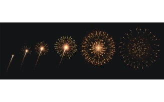 Pyrotechnics Fireworks Animation Realistic 201121116 Vector Illustration Concept