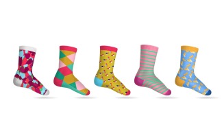 Realistic Socks Color Set 201130513 Vector Illustration Concept