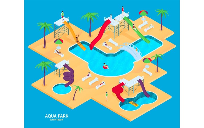 Isometric Water Aqua Park 201150417 Vector Illustration Concept