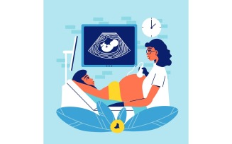 Pregnant Motherhood Ultrasound 201160544 Vector Illustration Concept