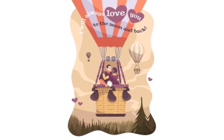 Valentines Day Card Flat 201150733 Vector Illustration Concept