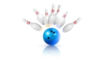Bowling Realistic Composition 201221123 Vector Illustration Concept