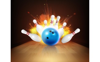 Bowling Realistic Fire 201221124 Vector Illustration Concept