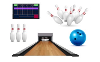 Bowling Realistic Set 201221122 Vector Illustration Concept