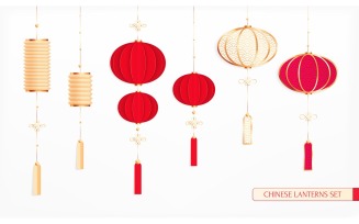 Chinese New Year Lanterns Set 201230917 Vector Illustration Concept