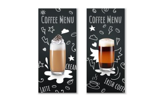 Coffee Drinks Realistic Banners 201221102 Vector Illustration Concept