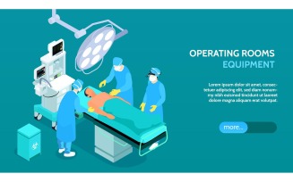 Isometric Medical Operating Room Horizontal Banner 201203217 Vector Illustration Concept