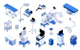 Isometric Medical Operating Room Set 201203211 Vector Illustration Concept