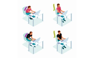 Isometric Postures 201203202 Vector Illustration Concept