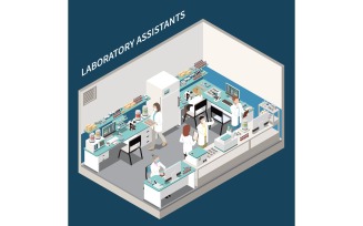 Laboratory Diagnostics Analysis Service Isometric 201210920 Vector Illustration Concept