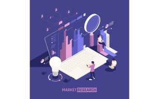Market Research Isometric 201210105 Vector Illustration Concept