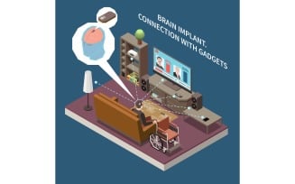 Technology For Disabled People Isometric 201210938 Vector Illustration Concept