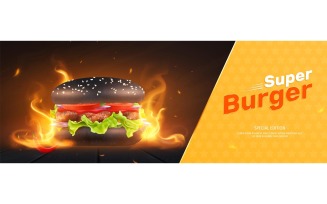 Burger Advertising Composition Realistic 201230910 Vector Illustration Concept