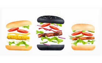 Burger Constructor Ingredients Realistic 201230908 Vector Illustration Concept