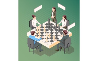 Business Strategy Chess Isometric 201260735 Vector Illustration Concept