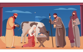Jesus Birth Flat 201251135 Vector Illustration Concept