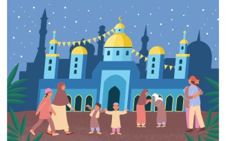 Ramadan Eid Mubarak Flat 201250617 Vector Illustration Concept