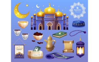 Ramadan Set 210100308 Vector Illustration Concept