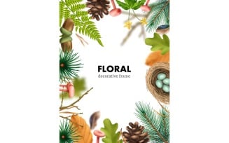 Realistic Botanical Forest Frame 201230527 Vector Illustration Concept