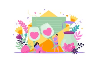 Valentine'S Day Flat Composition 201240212 Vector Illustration Concept