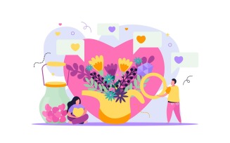Valentine'S Day Flat Composition 201240213 Vector Illustration Concept