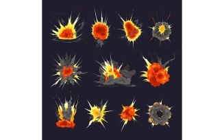 Bomb Explosion Fire Bang Set 201251808 Vector Illustration Concept
