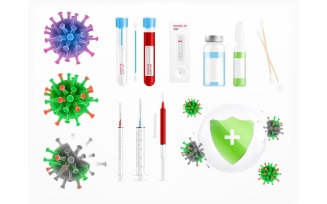 Coronavirus Vaccine Realistic Set 201230954 Vector Illustration Concept