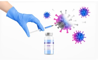 Coronavirus Vaccine Test Realistic Composition 3 201230957 Vector Illustration Concept