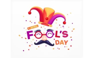 Fool'S Day 1 April Realistic Lettering 201230952 Vector Illustration Concept