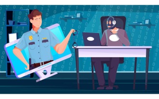Hacker Police 201251106 Vector Illustration Concept