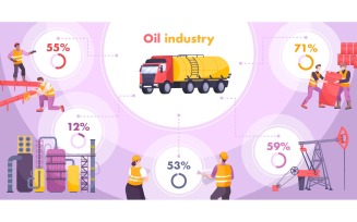 Oil Industry Infographic Flat 201150711 Vector Illustration Concept