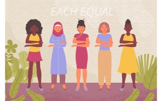 Womens Day Each Equal Flat 201150617 Vector Illustration Concept