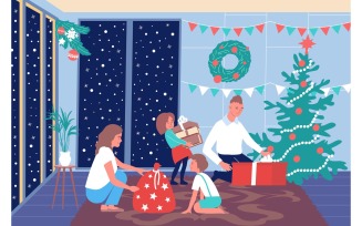 Christmas Family Flat 201150602 Vector Illustration Concept