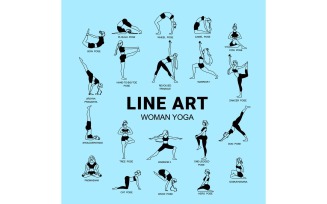 Line Art Woman Yoga 201160503 Vector Illustration Concept