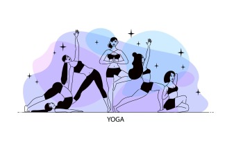 Line Art Woman Yoga Illustration 201160505 Vector Illustration Concept