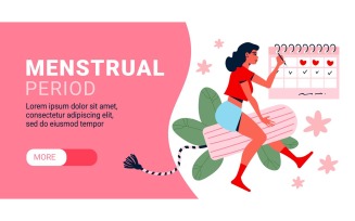 Menstruation Pms Woman Horizontal Banner 201160513 Vector Illustration Concept