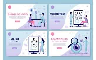 Ophthalmology Flat App Web Site Cards 201160709 Vector Illustration Concept