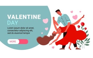 Valentine Day Love Horizontal Banner 201160527 Vector Illustration Concept