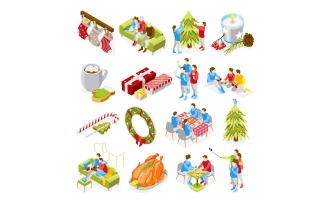 Christmas Mood Isometric Icons 201130110 Vector Illustration Concept